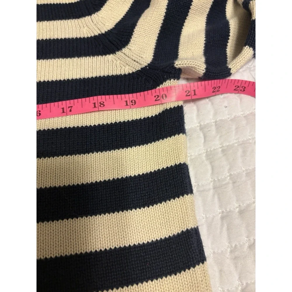 Gander Mountain Women's 100%‎ Cotton Sweater, Large, Blue and Cream Striped